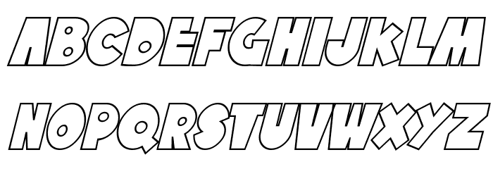 SF Tattle Tales Outline Italic Font LOWERCASE