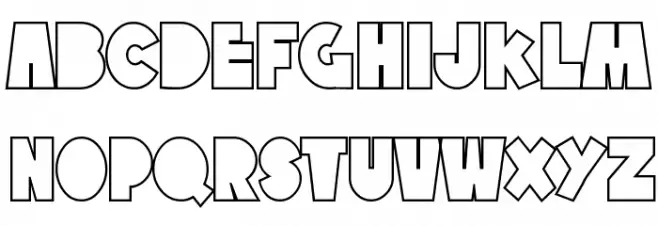 SF Tattle Tales Outline Schriftart Groß