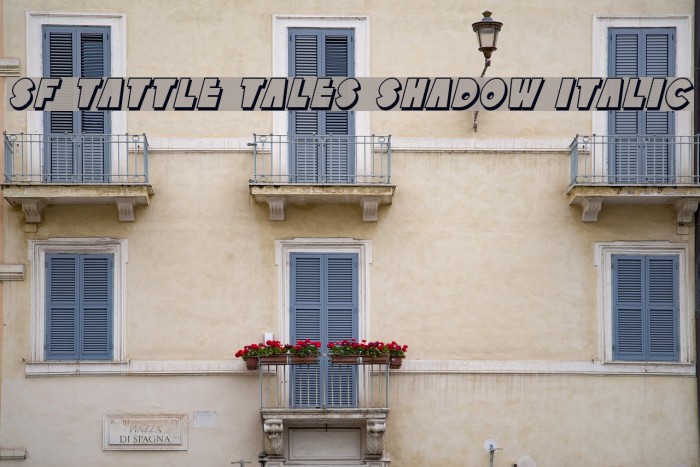 SF Tattle Tales Shadow Italic Example 1