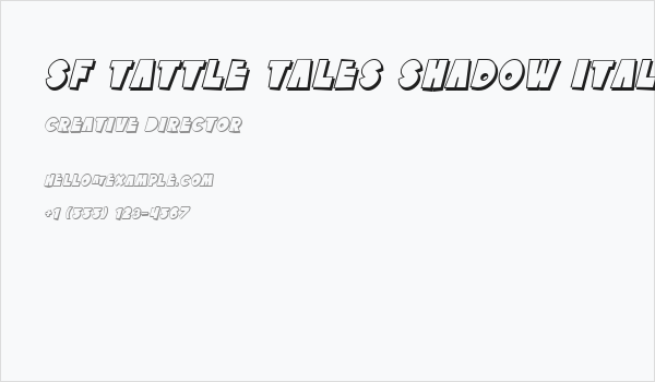 SF Tattle Tales Shadow Italic Business Card