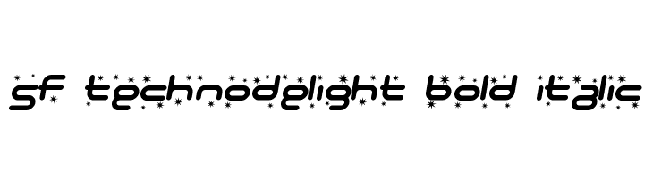 SF Technodelight Bold Italic Schriftart