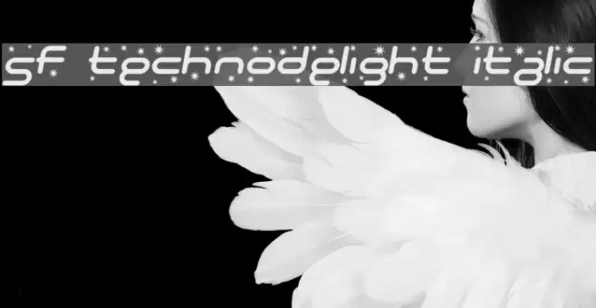 SF Technodelight Italic Font examples