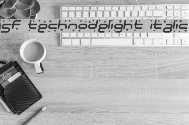 SF Technodelight Italic Font examples