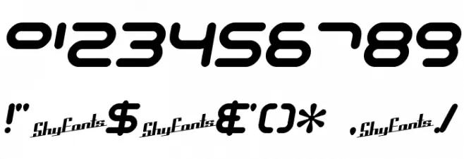 SF Technodelight NS Bold Italic Шрифта ДРУГИЕ символов