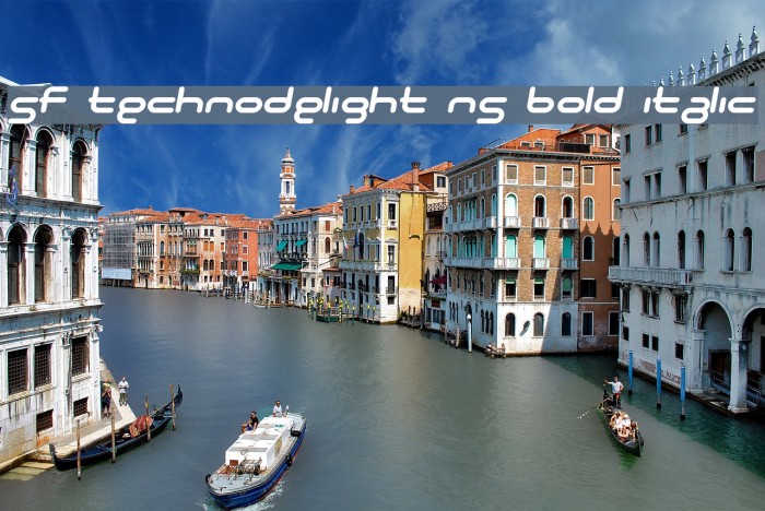 SF Technodelight NS Bold Italic Font examples