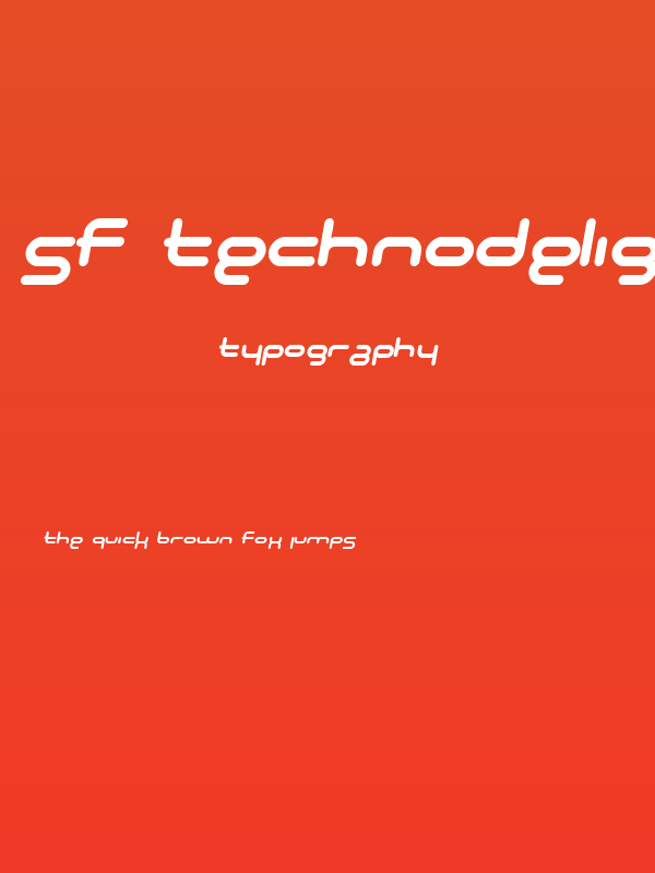 SF Technodelight NS Bold Italic Poster