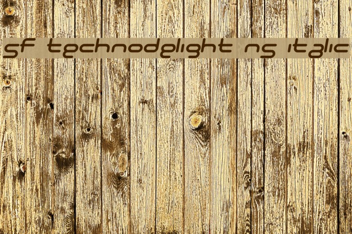 SF Technodelight NS Italic Font examples
