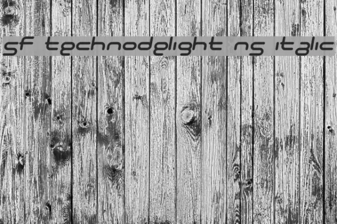 SF Technodelight NS Italic Font examples