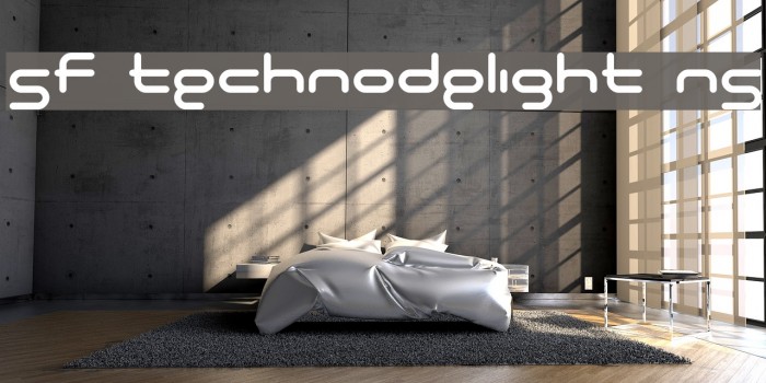 SF Technodelight NS Font examples