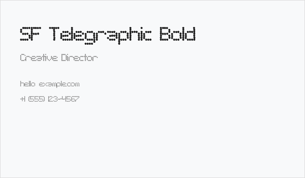SF Telegraphic Bold Business Card