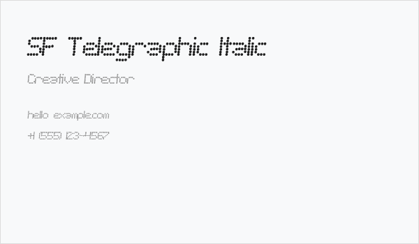 SF Telegraphic Italic Business Card
