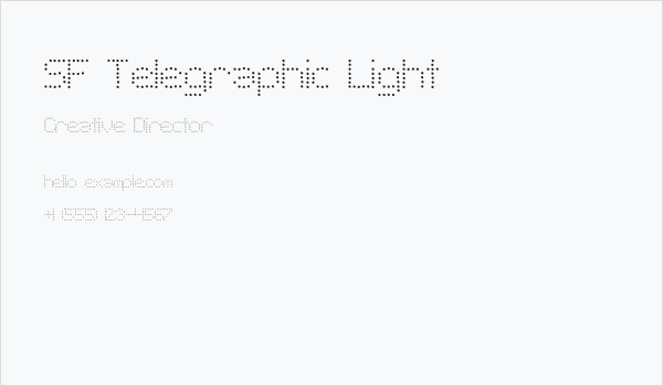 SF Telegraphic Light Business Card