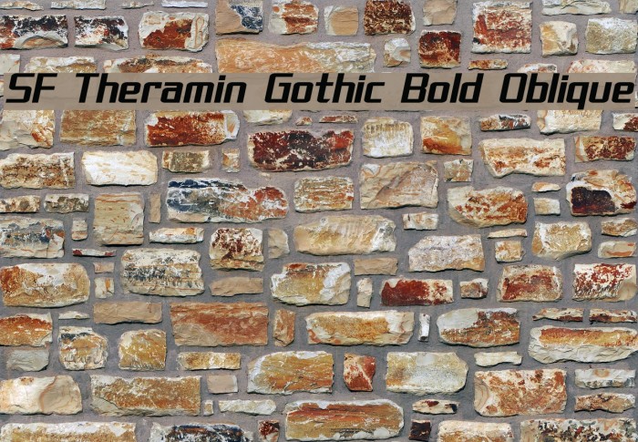 SF Theramin Gothic Bold Oblique Font examples