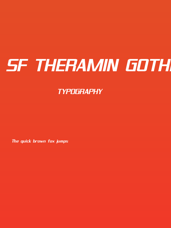 SF Theramin Gothic Bold Oblique Poster
