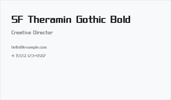 SF Theramin Gothic Bold Business Card