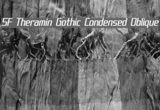 SF Theramin Gothic Condensed Oblique Font examples