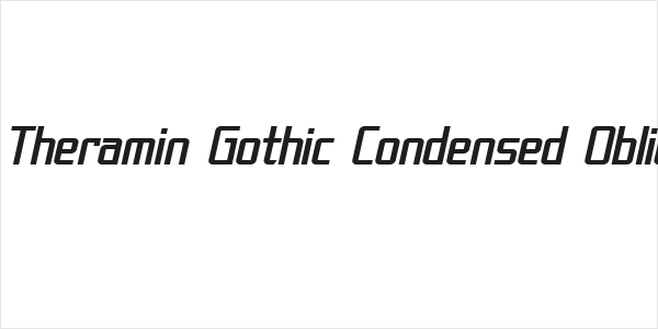 SF Theramin Gothic Condensed Oblique Logo