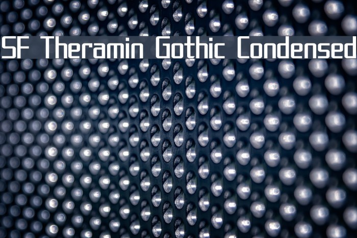 SF Theramin Gothic Condensed フォント examples