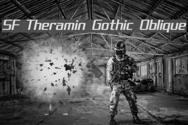 SF Theramin Gothic Oblique Font examples