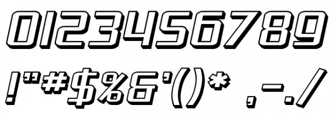 SF Theramin Gothic Shaded Oblique Font OTHER CHARS