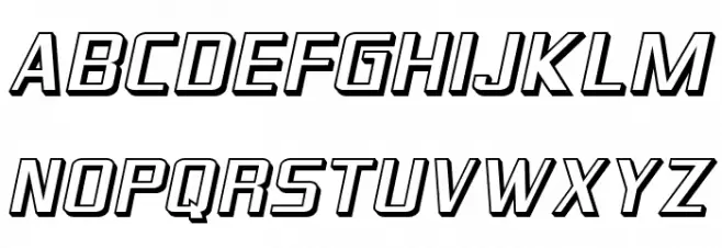 SF Theramin Gothic Shaded Oblique Caratteri MAIUSCOLE