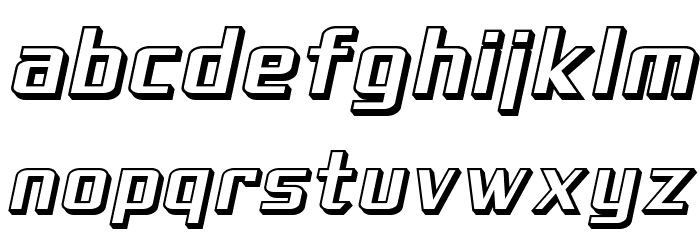 SF Theramin Gothic Shaded Oblique Font LOWERCASE