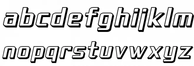 SF Theramin Gothic Shaded Oblique Caratteri MINUSCOLO