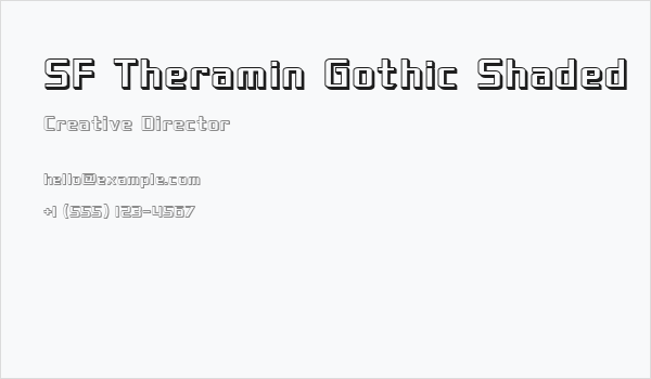 SF Theramin Gothic Shaded Business Card