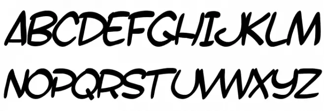SF Toontime B Italic Schriftart Groß