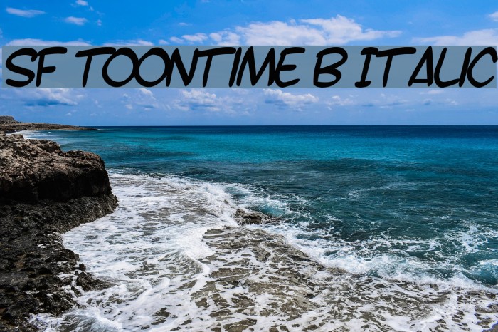 SF Toontime B Italic Font examples
