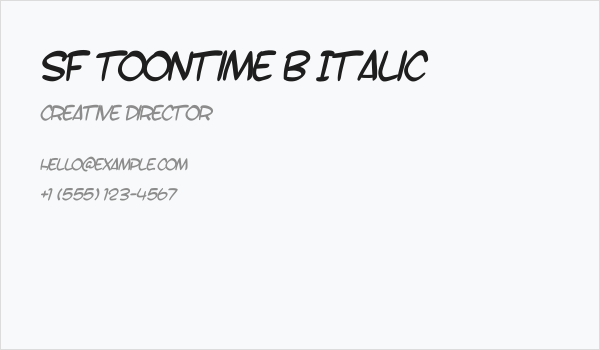 SF Toontime B Italic Business Card