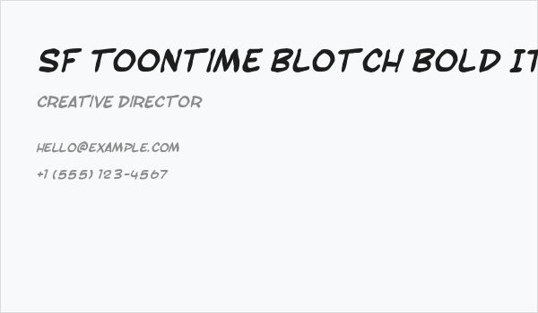 SF Toontime Blotch Bold Italic Business Card