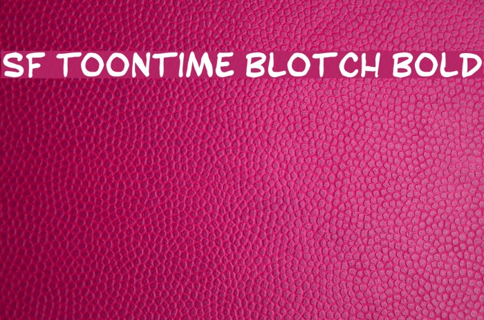 SF Toontime Blotch Bold Fonte examples