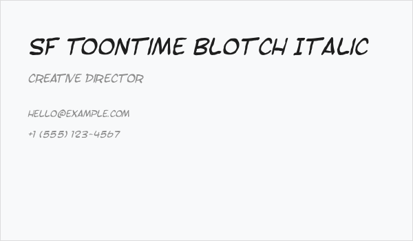 SF Toontime Blotch Italic Business Card