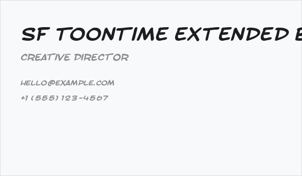 SF Toontime Extended Bold Italic Business Card