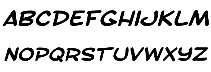 SF Toontime Extended Bold Italic Font LOWERCASE
