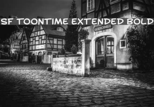 SF Toontime Extended Bold Fonte examples