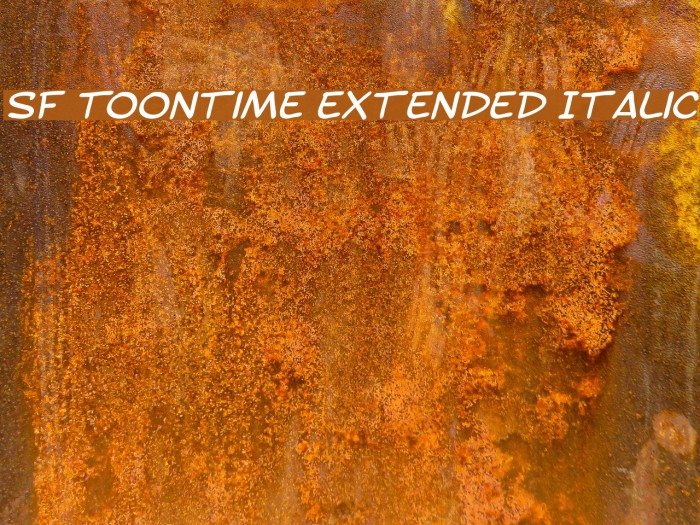 SF Toontime Extended Italic Font examples