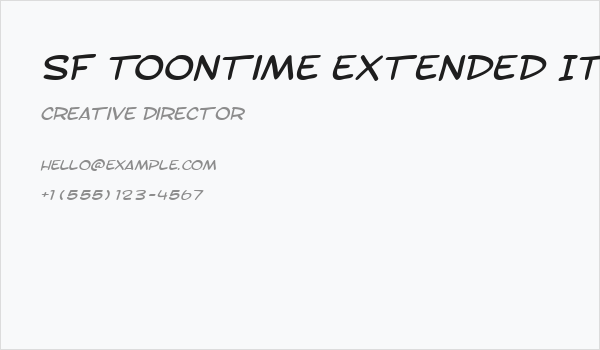 SF Toontime Extended Italic Business Card