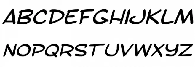 SF Toontime Extended Italic Font LOWERCASE