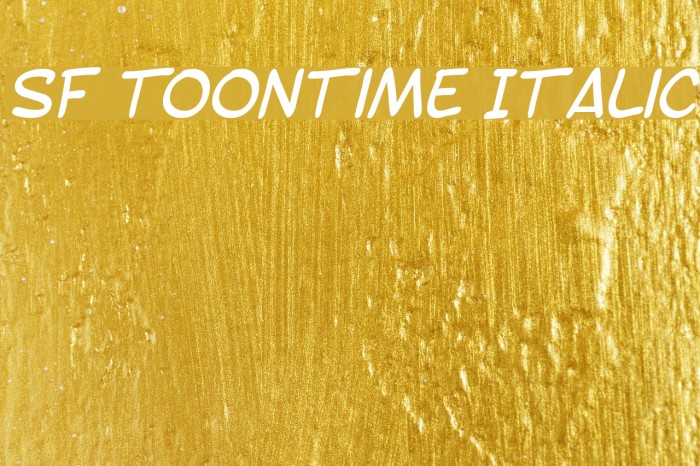SF Toontime Italic Font examples