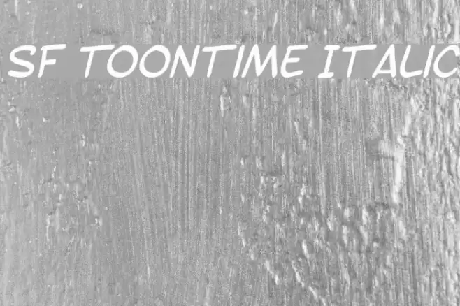 SF Toontime Italic Font examples