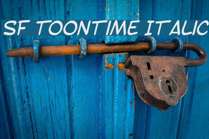 SF Toontime Italic Font examples