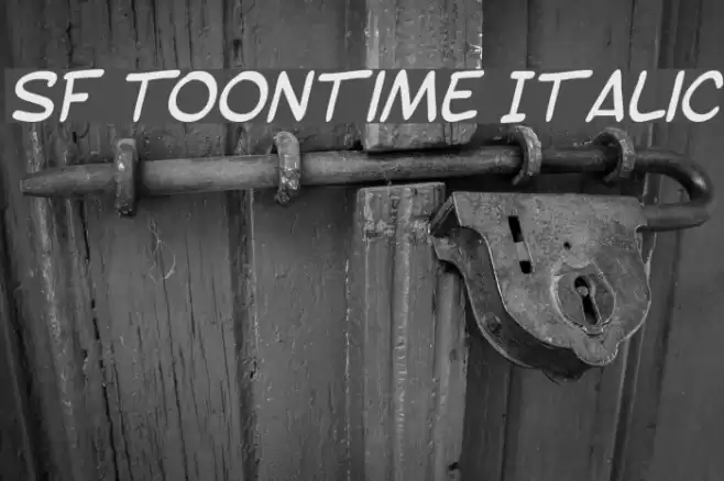 SF Toontime Italic Font examples
