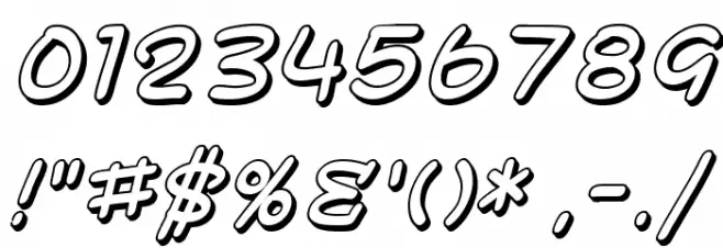 SF Toontime Shaded Italic Font OTHER CHARS