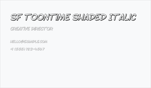 SF Toontime Shaded Italic Business Card