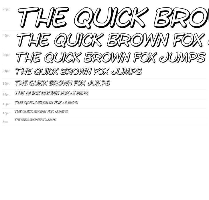 SF Toontime Shaded Italic Waterfall