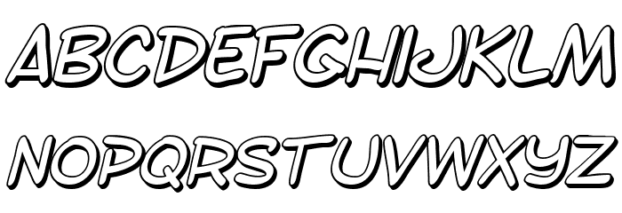 SF Toontime Shaded Italic Font LOWERCASE