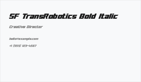 SF TransRobotics Bold Italic Business Card