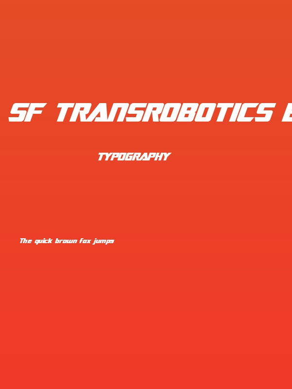 SF TransRobotics Bold Italic Poster